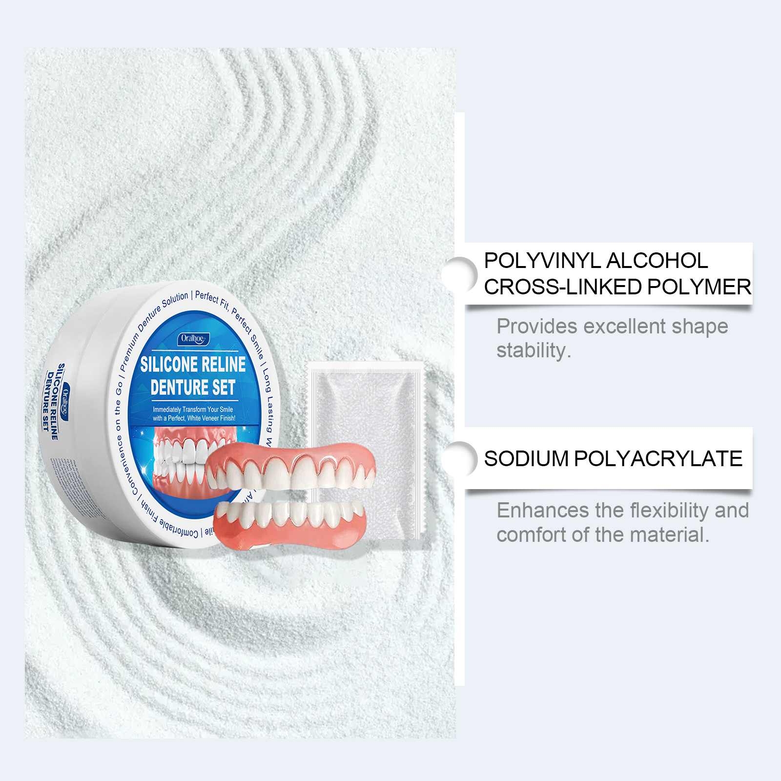 Reshape Dental Veneers Improve Smile Aesthetic Comfort Material Complete Denture Kit