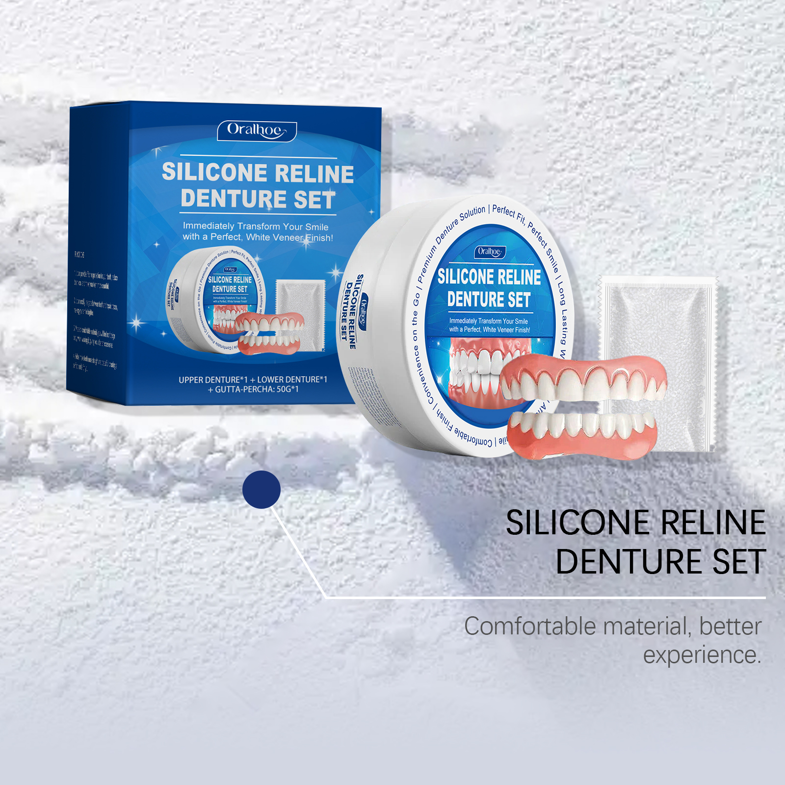 Reshape Dental Veneers Improve Smile Aesthetic Comfort Material Complete Denture Kit