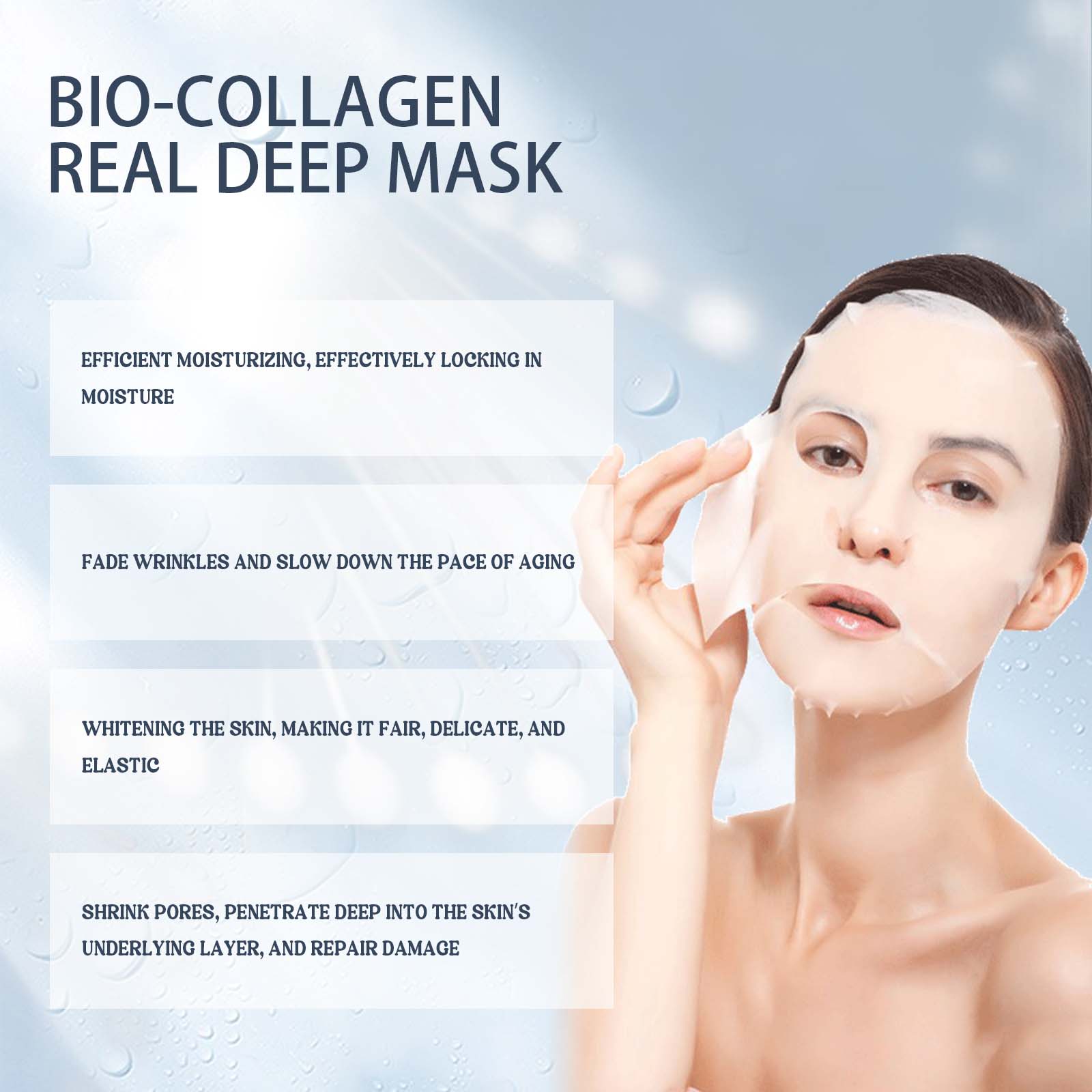 Collagen Face Mask Sheet Hydrating Moisturizing Skin Nourishing For Glowing Complexion Daily Facial Care