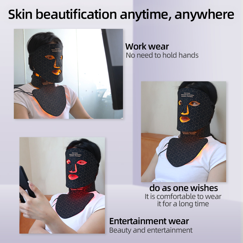 (Only Light Therapy Face Mask) Light Therapy Face Masks Red Light Face Mask 850Nm Near Infrared Therapy Light Therapy Skin Mask Led Therapy Mask 4 Color At-Home LED Red Light Therapy Mask
