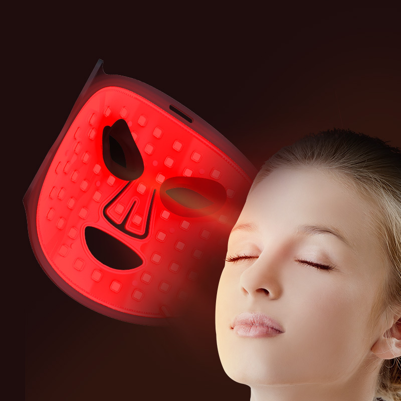 (4 Colors Light Therapy Mask) LED Red Light Facial Therapy Mask Photon Mask Home Beauty Skincare Device Women Personal Care Portable Version Beauty Device