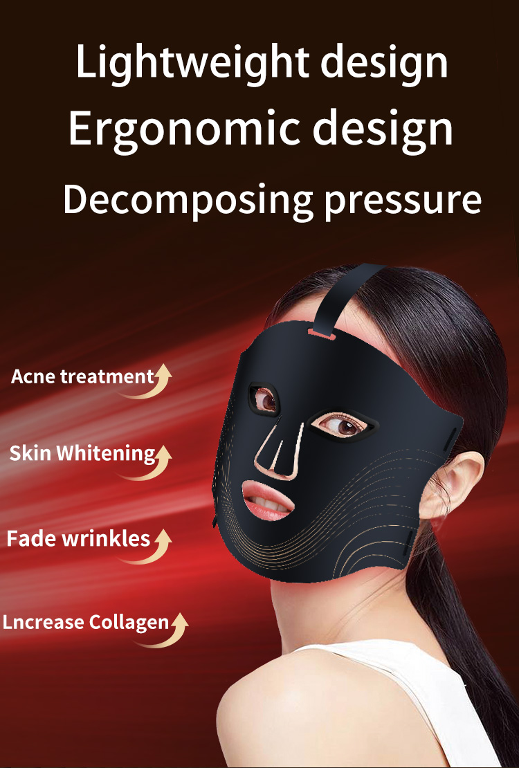 (4 Colors Light Therapy Mask) LED Red Light Facial Therapy Mask Photon Mask Home Beauty Skincare Device Women Personal Care Portable Version Beauty Device