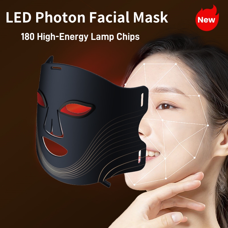 (4 Colors Light Therapy Mask) LED Red Light Facial Therapy Mask Photon Mask Home Beauty Skincare Device Women Personal Care Portable Version Beauty Device