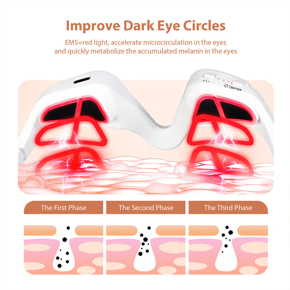 Eye Massager 3D Eyes Relax Massager Fatigue Relief Lighten Dark Circles Beauty Eye Care Microcurrent Eye Massager Red Light Eye Care Device Eye Massager Home