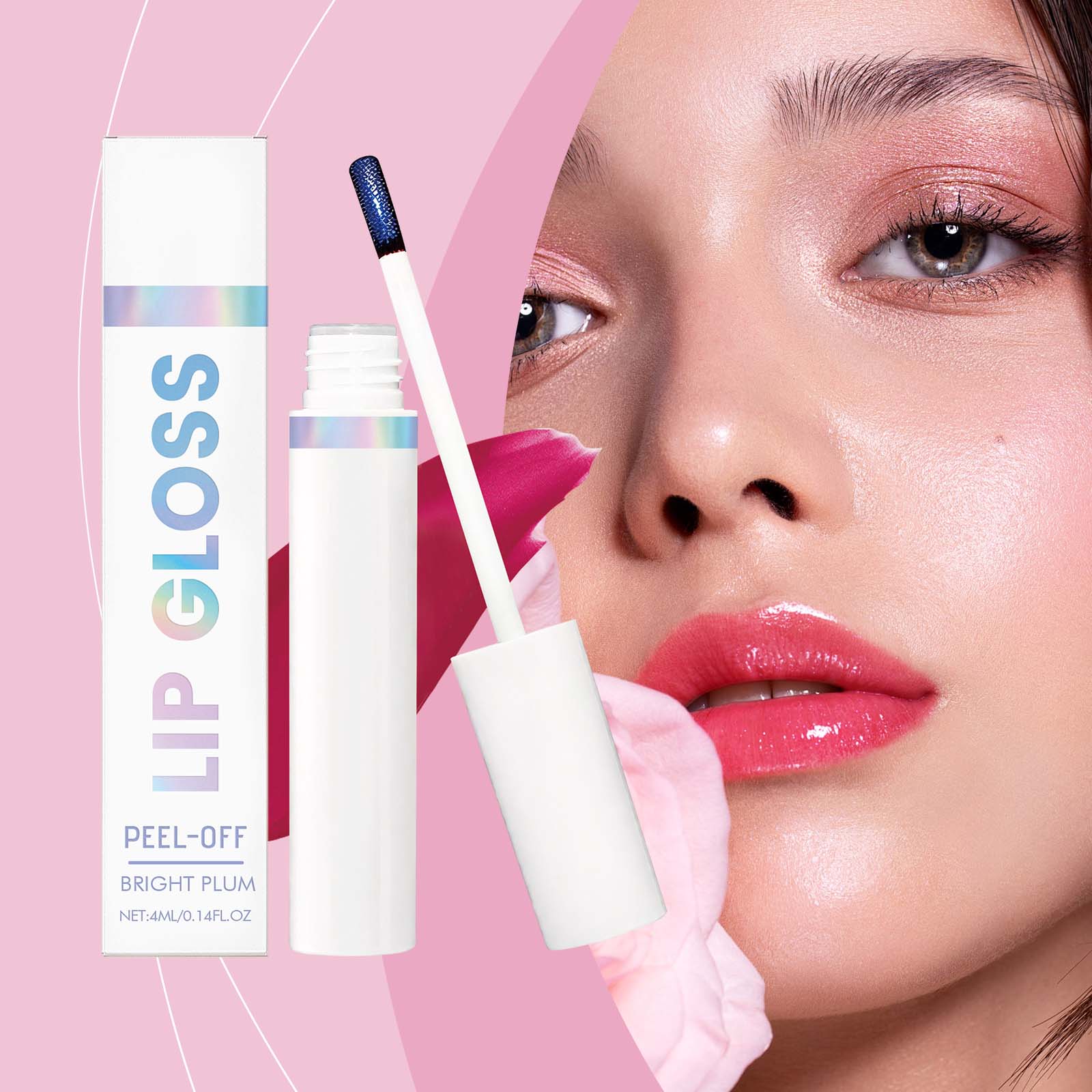 Peel Off Lip Tint Rose Red Moisturizing Long Lasting Easy Color For Daily Lip Makeup