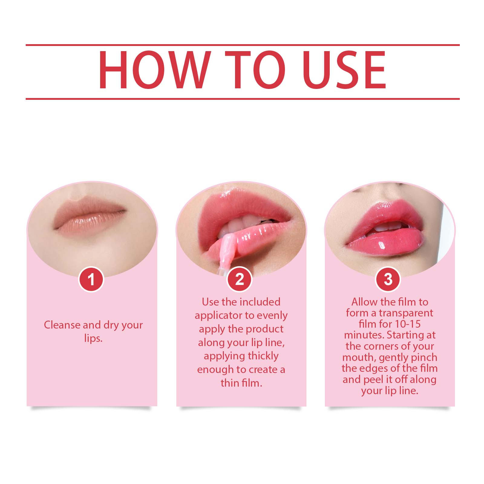 Peel Off Lip Tint Rose Red Moisturizing Long Lasting Easy Color For Daily Lip Makeup