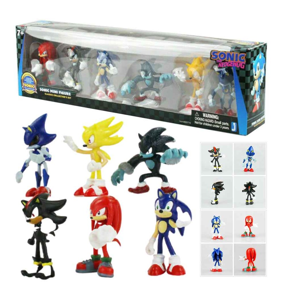 6X Sega Sonic Kids The Hedgehog Figure Collection Toy PVC Action Sets