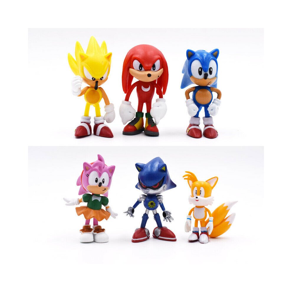 6 Pcs Sonic Classic The Hedgehog PVC Action Figure Model Toys