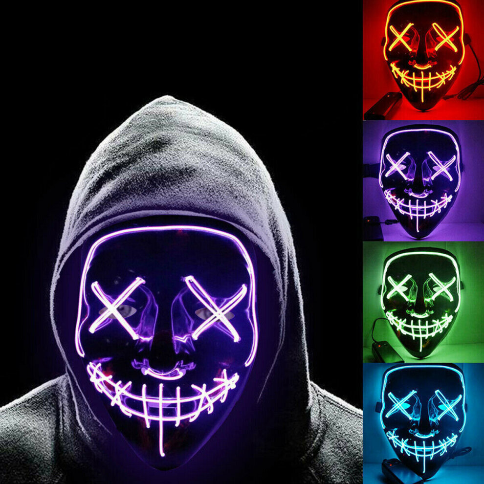 Halloween Mask LED 3 Light Up Modes for Cosplay Costumes Festival Carnival Masquerade Party Gifts for Kids Adult Men Women