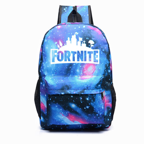 Fortnite Galaxy Shoulder Backpack Boy Girl GLOW IN DARK School Bag Rucksack