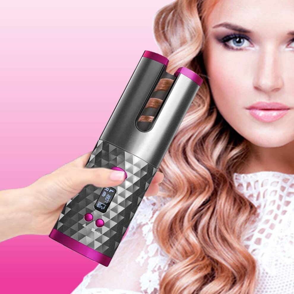 Wireless Automatic Curling Iron, Cordless Auto Curler Restriction with Built-in Recharge