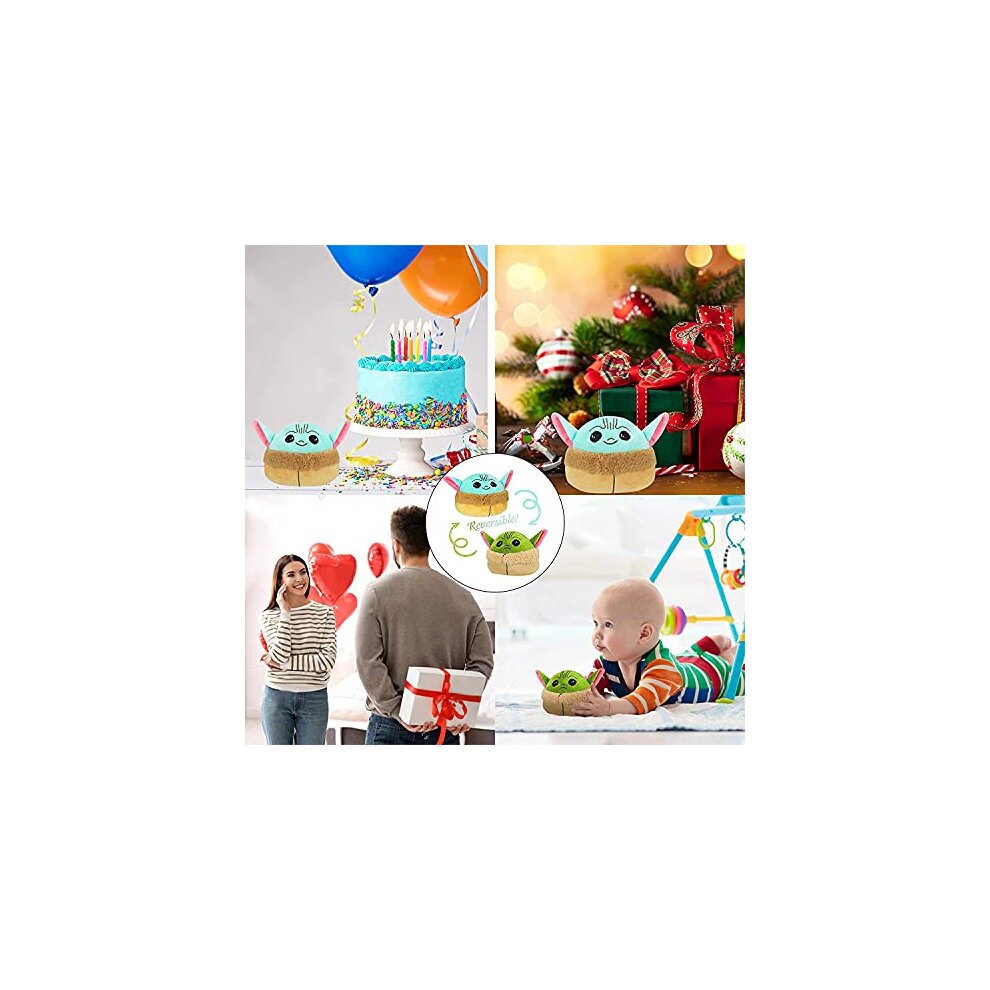 Reversible Baby Yoda teddy Plush Toy Cute yoda Mood Toy like the famous Tiktok octopus p