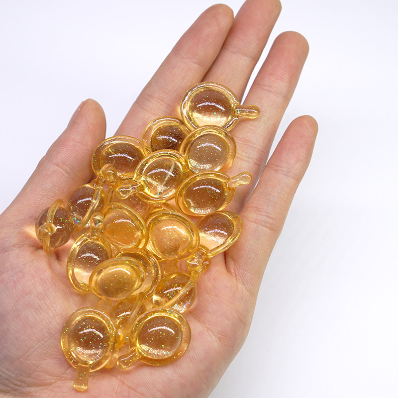 (Transparent Gold) Hair Vitamin Capsule Keratin Oil Smooth Silky Hair Serum Moroccan Oil Anti Hair Loss Repair Damaged Hair Essential Oil 10PCS