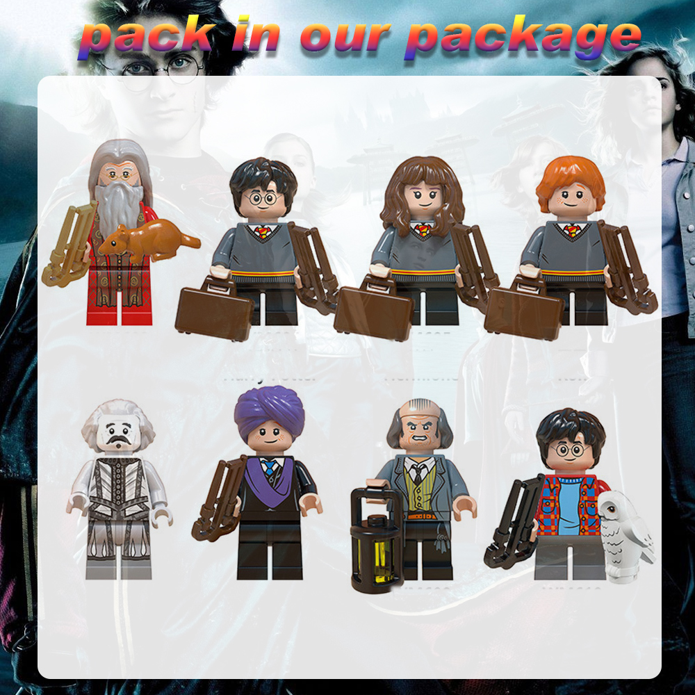 Harry Potter Minifigures Ron Hermione Building Kit 8Pcs Wizarding World Building Toy Set Fit Lego Collectables Mini Block Toys as DIY Advent Calendar Accessories Kids Toys Gifts