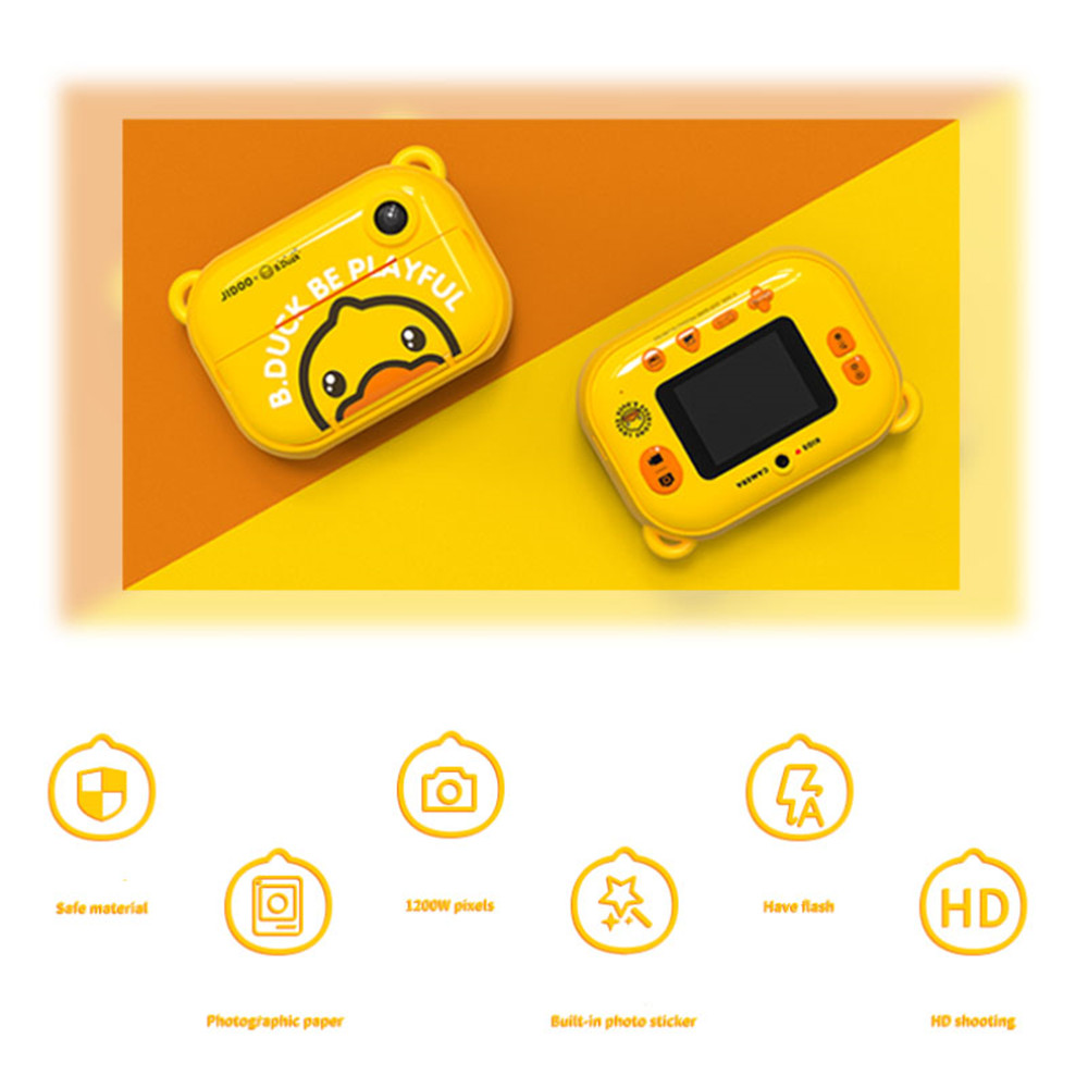 Children Instant Print Camera 1080P HD Digital Video Camera Mini Rechargeable Camera Toys Shockproof With Print Photo Paper 32GB Card Birthday Gifts  For Kids Girls