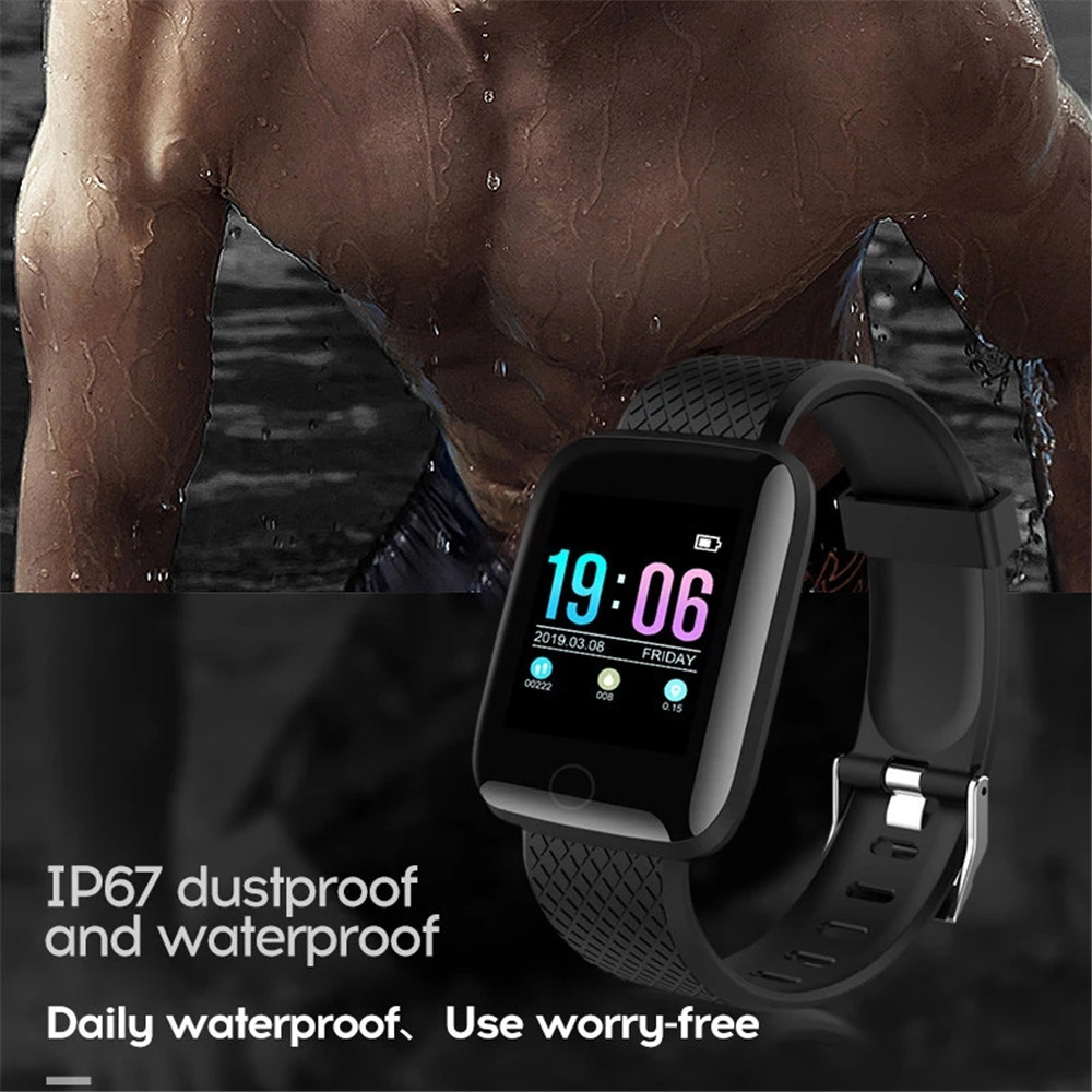 Bluetooth Smart Watch Fitness Tracker 1.44 Touch Screen Waterproof Smartwatch Sports for iOS Android Black