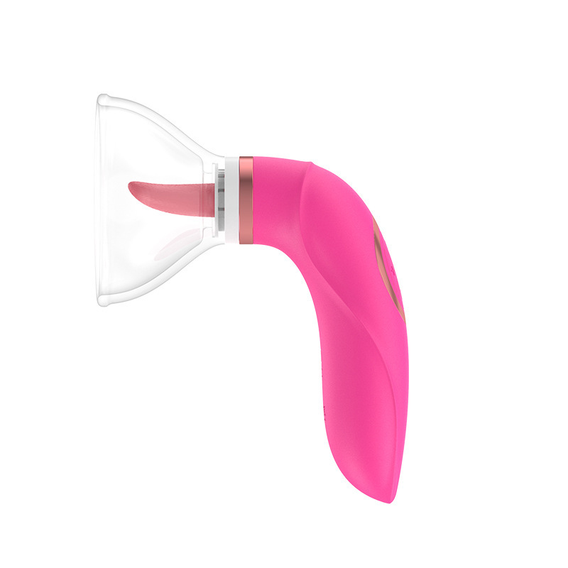 (Pink) Sex Toy for Her G-spot Stimulator Toy for Women Vagina Anal Suction Massager Tongue Licking Design Vibrating Clit Sucker Couple Gift