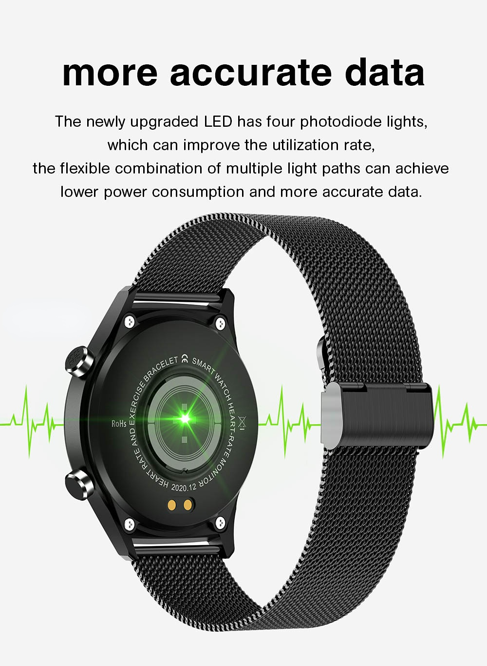 (Silver Steel) Custom Watch Dial Fitness Watch Music Player Activity Trackers Smartwatch For Android iOS Message Reminder