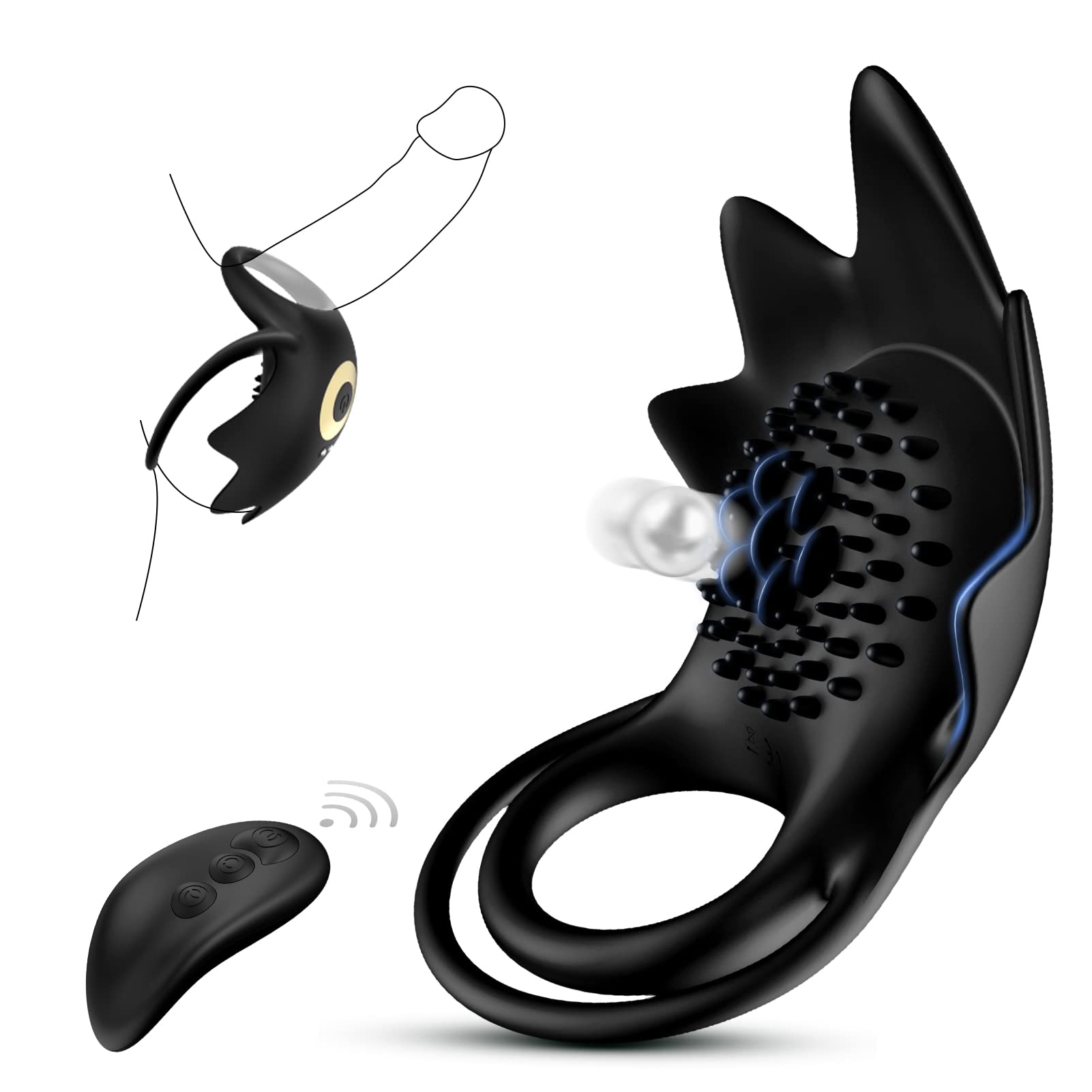 (Black) G Spot Vibrator Sex Toys for Women Nipples Clitoral Stimulator Adults Toys Masturbators Bullet Dildo Massager for Couples with 9 Vibrating Sucking
