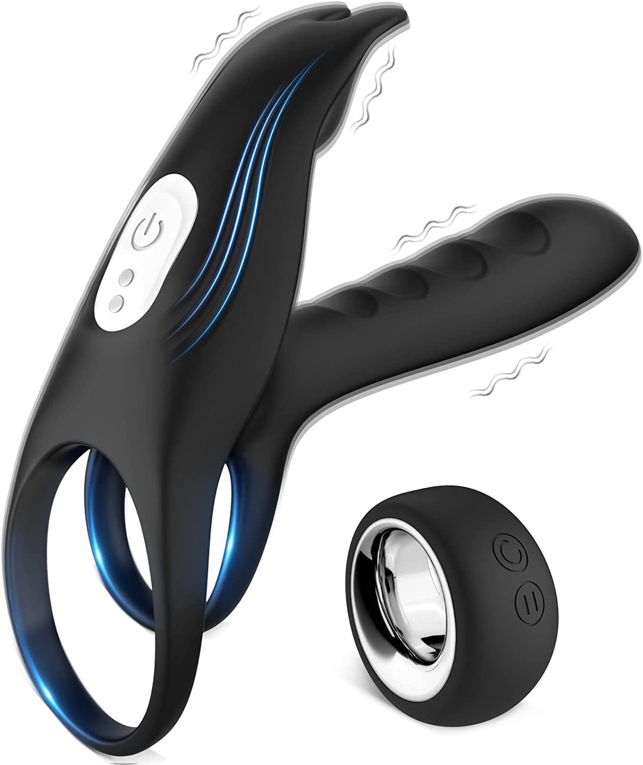 Vibrating Cock Ring Couple Vibrators Electric Wand Bullet Adult Clitoral G-spot Sex Toys Massager Waterproof Dual Penis Rings for Cock and Testicles Women Clitoris G Spot Penis Men Longer Harder Stronger Erection Stimulation Use