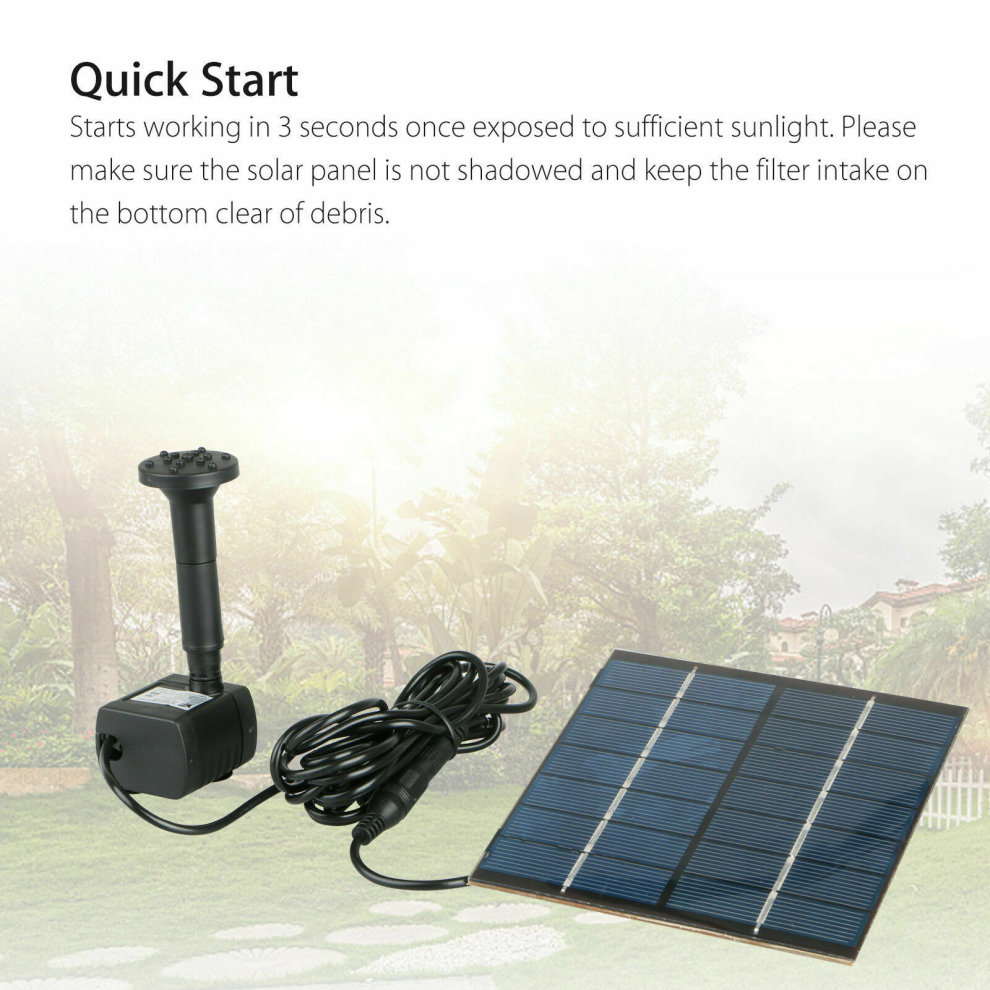 Fountain Water Pump Kit Solar Power Pool Garden Pond Watering Submersible
