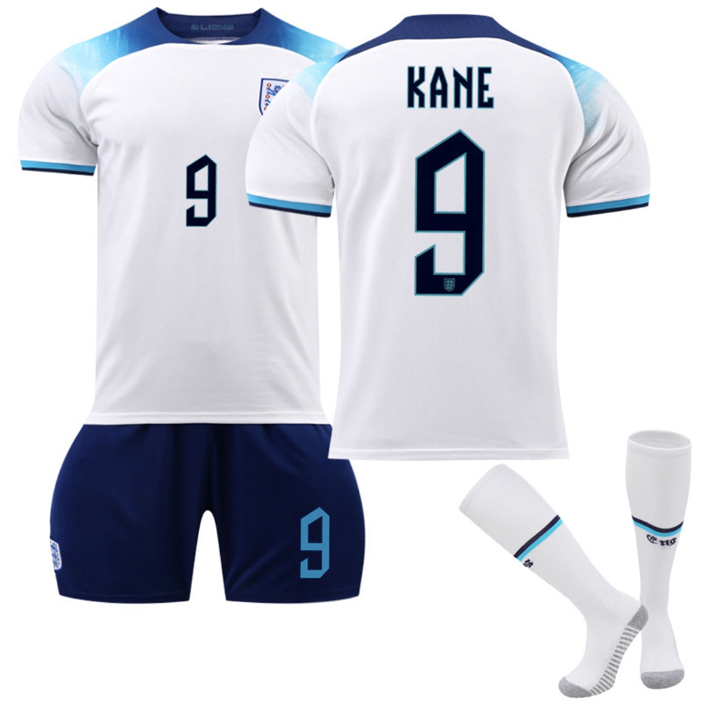 (Kids 4~5 Years) Kane 9 2022-2023 England Home Mini Kit England Football Shirts & Kit | England Kids Clothing, England Football Kids Kits Home Stadium Kit Sport Sets Boys Activewear Tracksuits with Socks