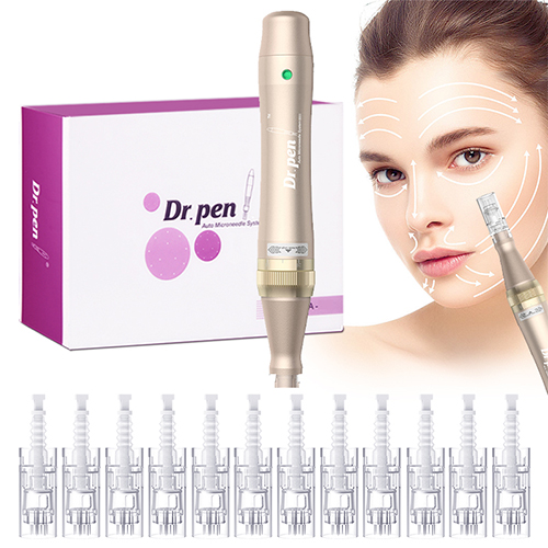 Dr. Pen Microneedling Pen Electric Wireless Dermapen Adjustable Microneedle Skin Pen Professional Kit with All Size Cartridges Replacement Face and Body Home Use Women Valentines Day Mothers Day Gift