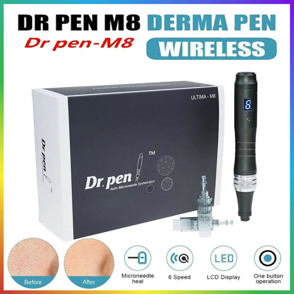 (Dr Pen M5) Dr. Pen Microneedling Pen Electric Wireless Dermapen Adjustable Microneedle Skin Pen Professional Kit with All Size Cartridges Replacement Face and Body Home Use Women Valentines Day Mothers Day Gift