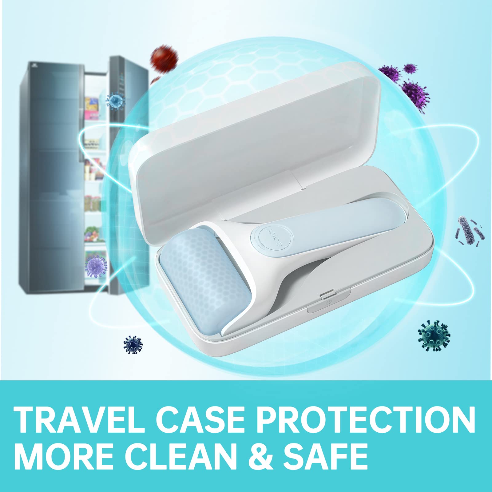 Soicy S20 Ice Roller Facial Skin Care Tools Massager Self Care Product Personal Home Use for Face Eye Reduce Puffiness Migraine Pain Relief Minor Injury