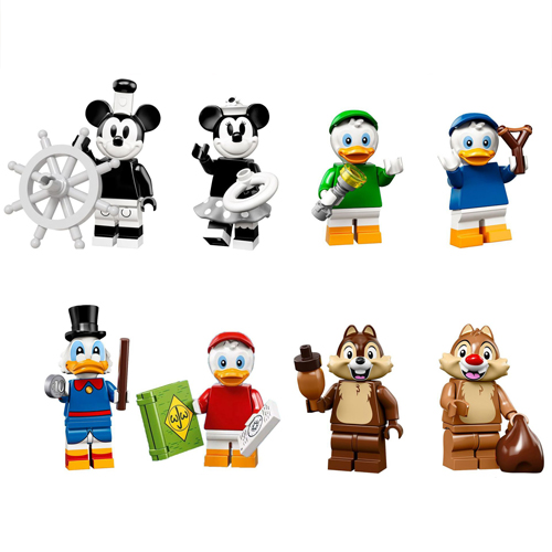 Building Blocks Toy Vintage Mickey Mouse Characters Series from Disney Movie Minifigure 8pcs Action Figures Cartoon Model Bricks Kids Toys Fit LEGO