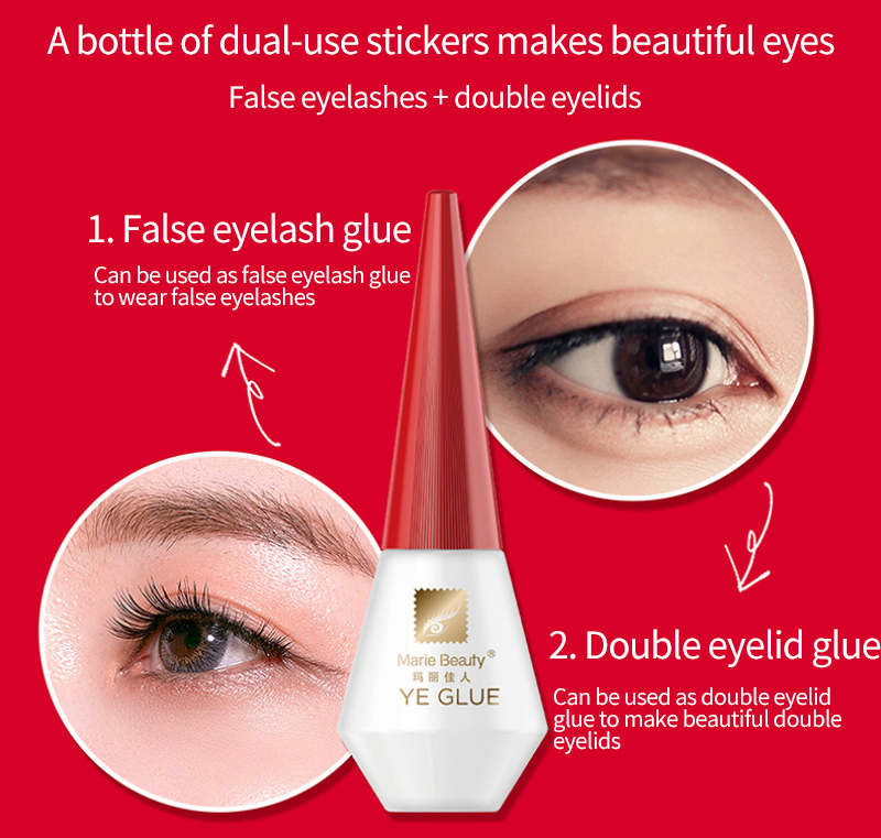 Eyelash Glue Extension Lash Glue False Eyelashes Grafting Eyelid Adhesive Women Beauty Makeup Tool Waterproof Easy to Use Multipurpose 12ml 3pcs