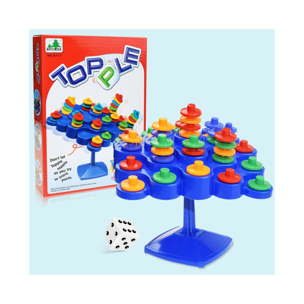 Adults Kids Toys Balanced Topta Jenga Tip Topple Strategy Balancing Family Party Board Game Toys XMAS Gift