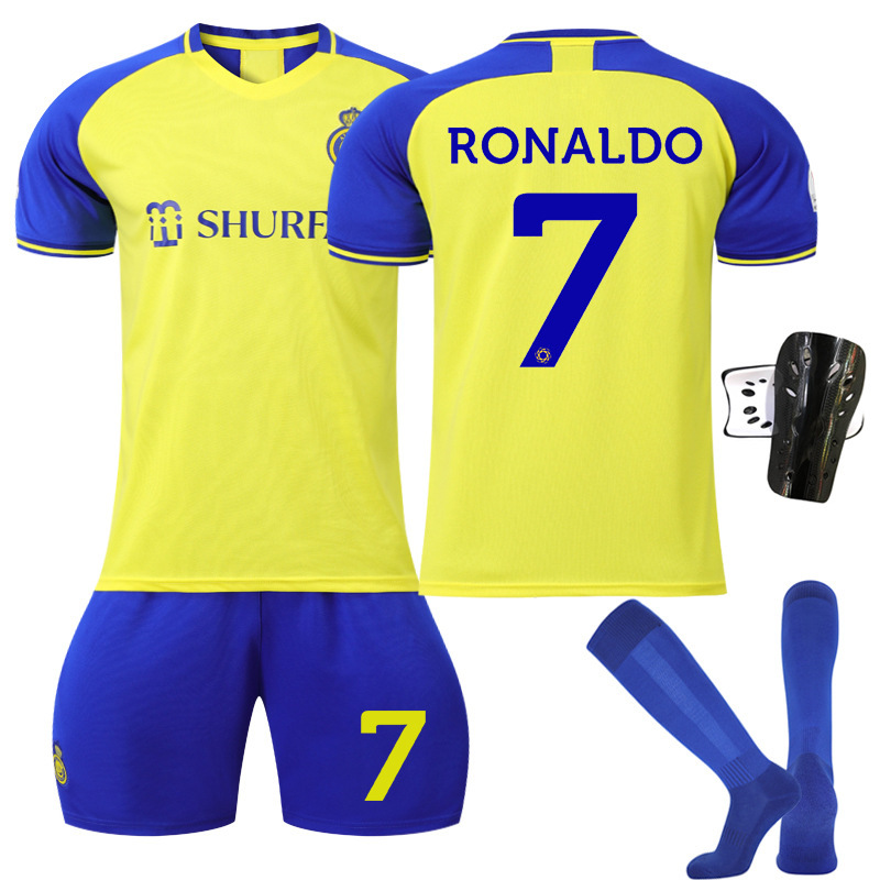 (4~5 Years) Riyadh Victory Ronaldo Football Jersey Adult Kids Training Uniform Suit