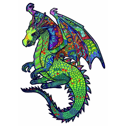 Guarding Dragon Universal Colourful Fun Wooden Animal Jigsaw Gift Idea for Adults Kids