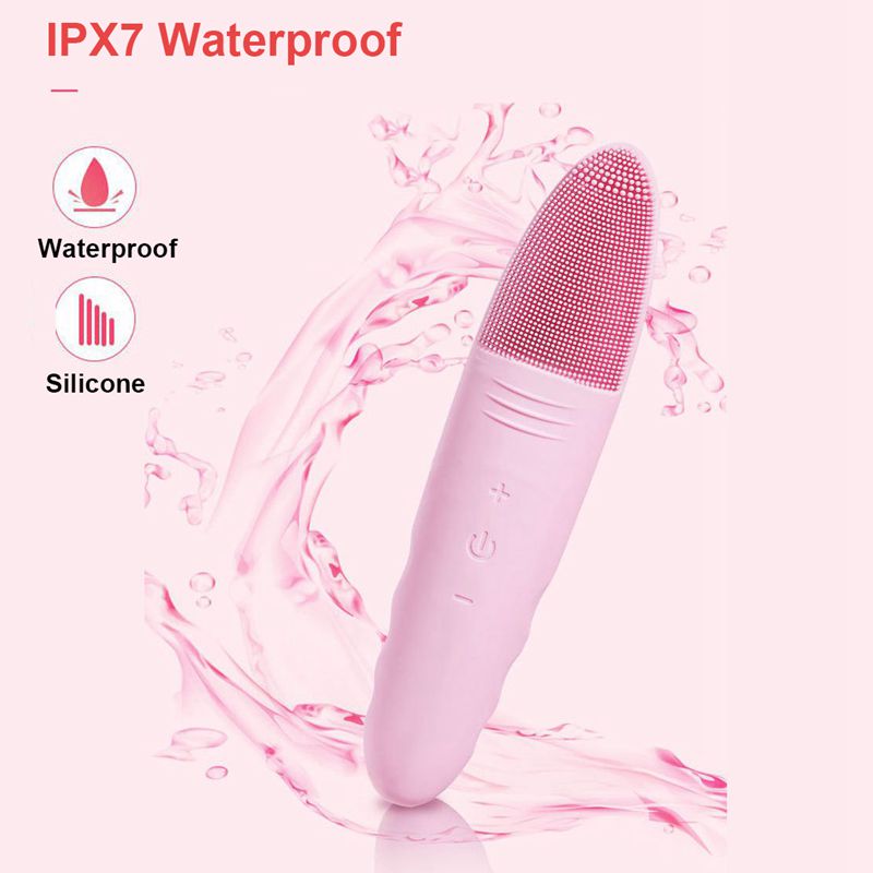 Mini Electric Facial Cleansing Brush Silicone Face Cleaner Deep Pore Cleaning Face Massage Skin Care Tool USB Charging Waterproof Wireless Charging