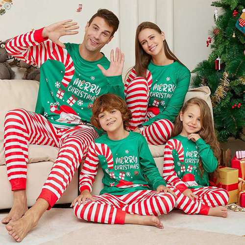 (3M Baby) Matching Family Pajamas Santa and Elk Print Christmas Family Matching Pajamas Adult Kid Baby Outfits Tops+Pants 2PCS Xmas Sleepwear Pyjamas Dog Clothes