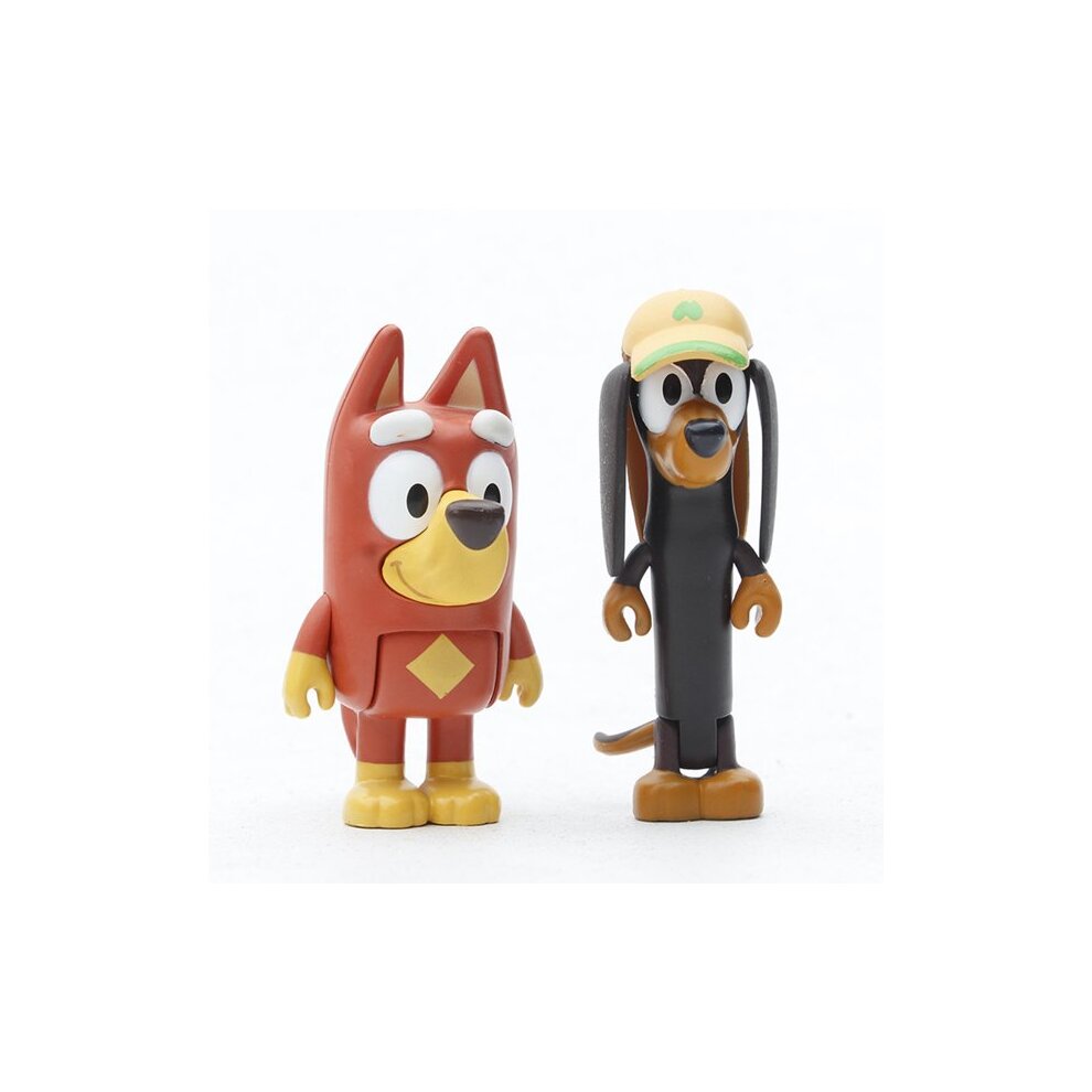 (8Pcs Set with Box) Faminess Bluey Toy Bluey and Friends Poseable Figures Play Gifts Dog Pet Action Figures Model Toy Set