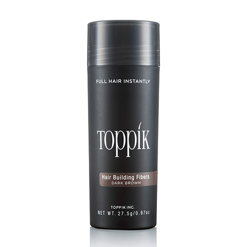 Toppik Hair Building Fibres Powder Dark Brown 27.5g for A Thicker-looking Hairline Crown and Beard Instant Thinning Concealer for Men and Women