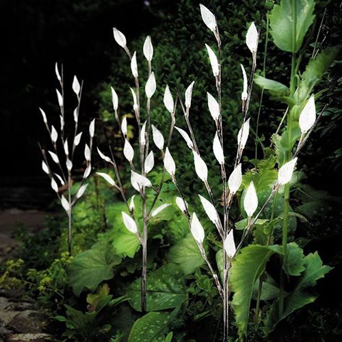 Solar Powered Leaf Design LED Lights 60 LED Branch Lights Set of 3 Outdoor Garden Solar Lights