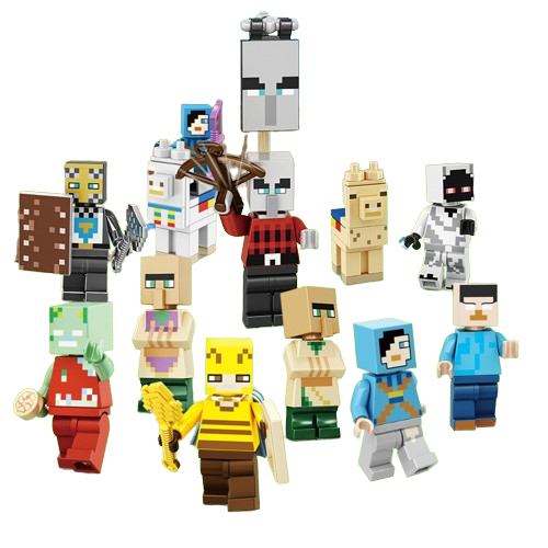 Minecraft Mini Figure Set Building Blocks Animal Figures Cartoon Game Character Toys 14pcs Kit Birthday Gift Kid Construction Toy Compatible with Lego
