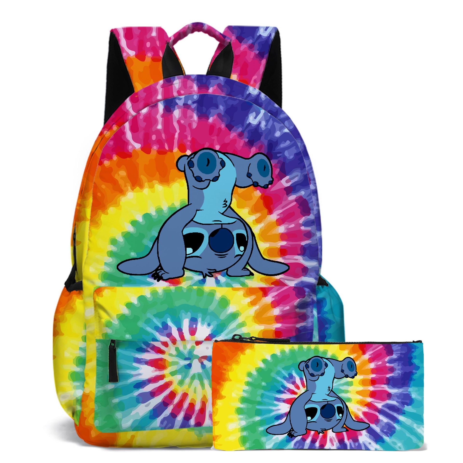 (Backpack) Disney Backpack Stitch School Bags for Girls for Boys Girls Teenagers Lunch Travel Rucksack