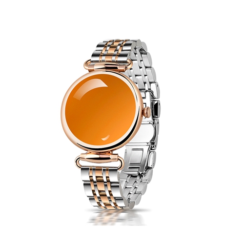 Women Smart Watch 1.28 Inch AMOLED HD Screen 3D Gem Mirror Stainless Steel BT Call Female Security Period Blood Oxygen