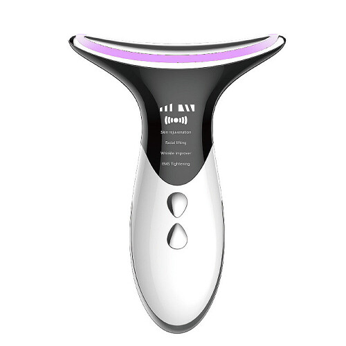 EMS Micro Current Color Light Temperature Sensing Neck Guide Neck Guard High Frequency Vibration Ion Facial Beauty Instrument