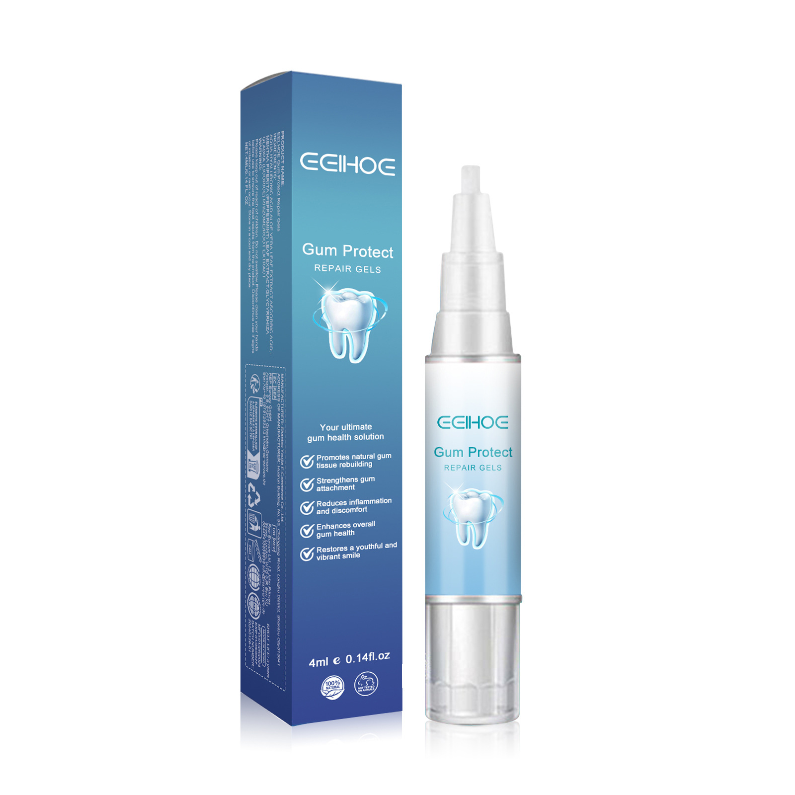 (1pc) EELHOE Gum Protect Repair Gel Treatment Therapy Tooth Repair Gel Oral Care Deep Cleansing Tartar and Stains Reinforcing Tooth Gel tooth Repair Gel 4ml