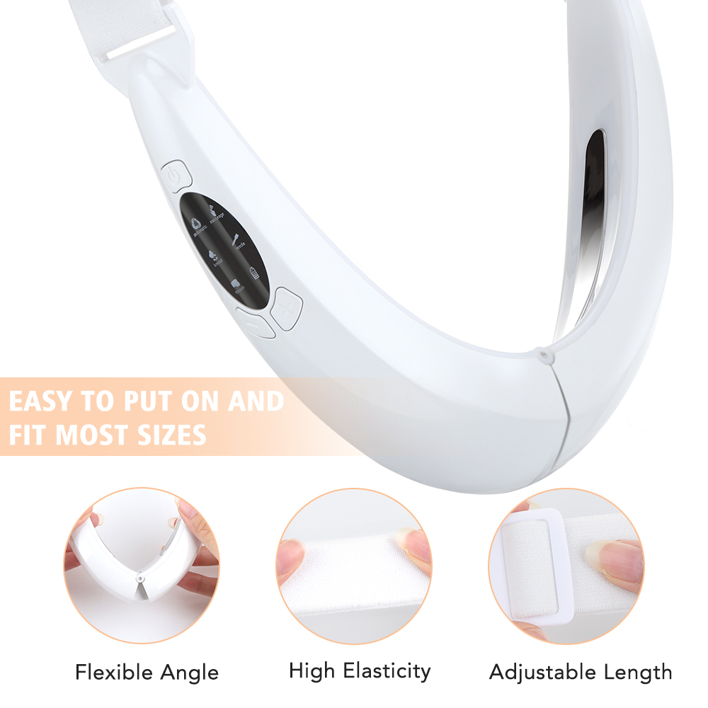 (White) LED Photon Therapy Facial Mask Massager Facial Lifting Device Double Chin V Face Shaped Cheek Lift Belt Machine for Men and Women Training