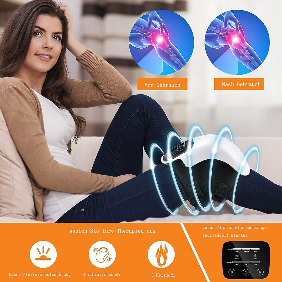 Cordless Knee Massager Powerful Battery Infrared Deep Heat For Knee Joint Pain Relief Laser