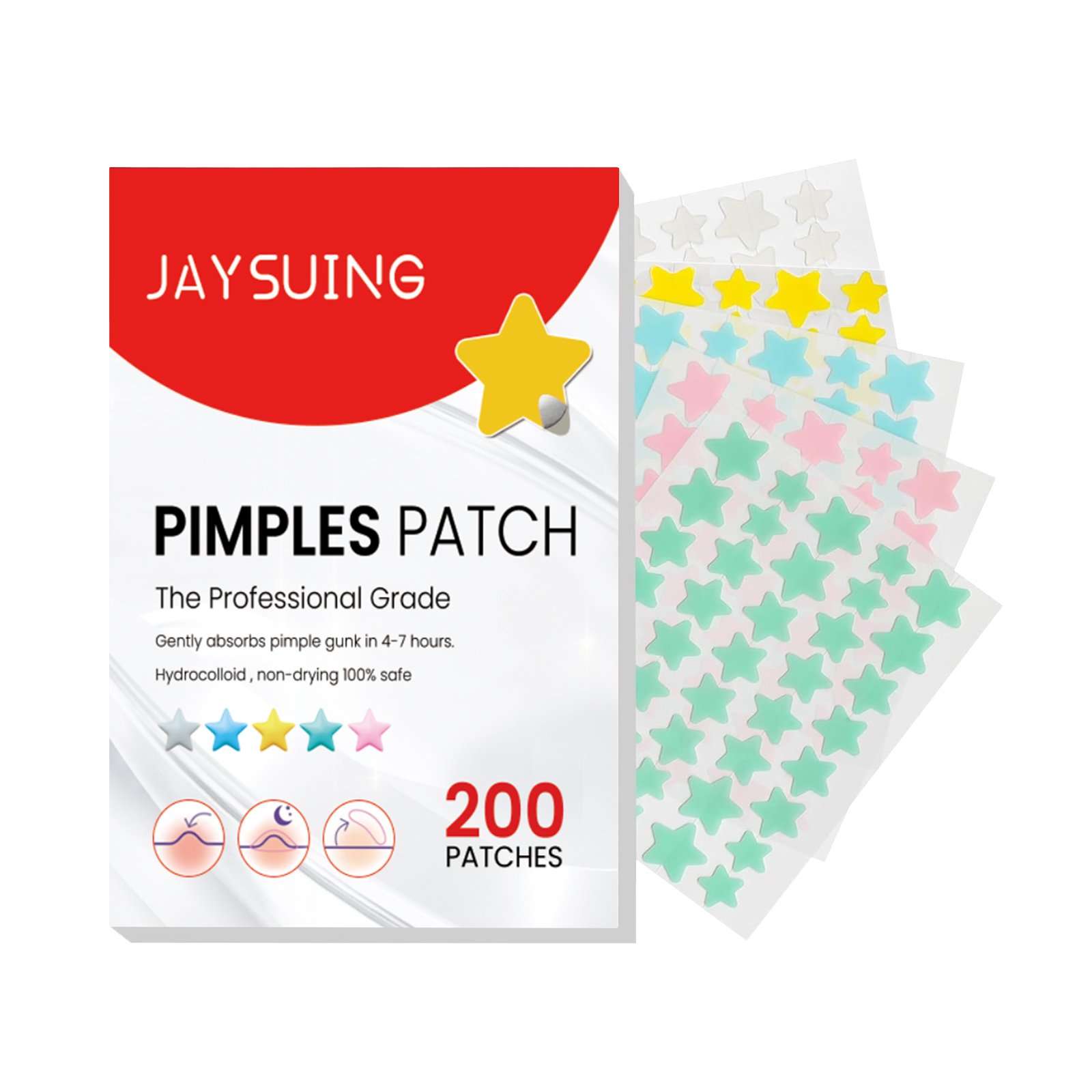 Hot Selling 200pcs Colorful Star Pimple Patches Pimple Removal Acne Pimple Patch