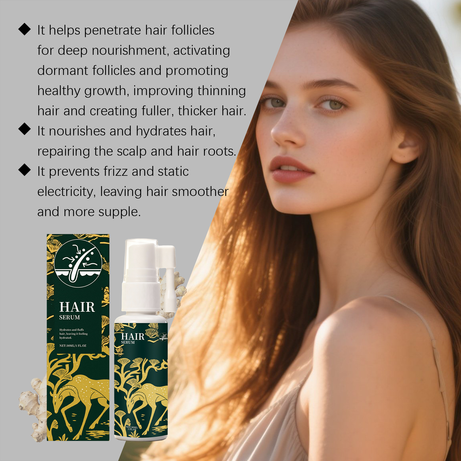 Hair Care Spray Volumizing Hair Treatment Anti Frizz Static Control Moisturizing Spray Scalp Nourishing Essence Hair Hydration ﻿