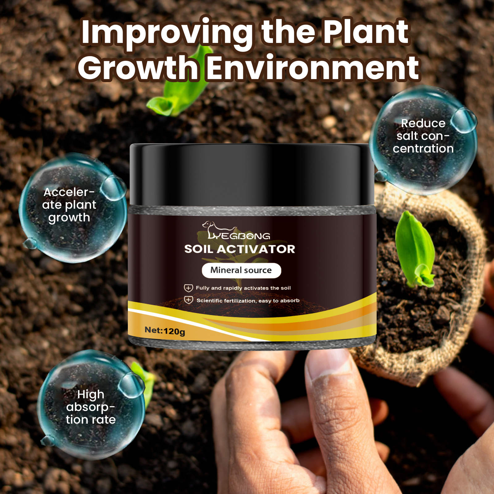 Soil Activator Garden Nutrient Loosen Soil Prevent Compaction Root Growth Promoter Plant Fertilizer For Flowers Potted Plants ﻿