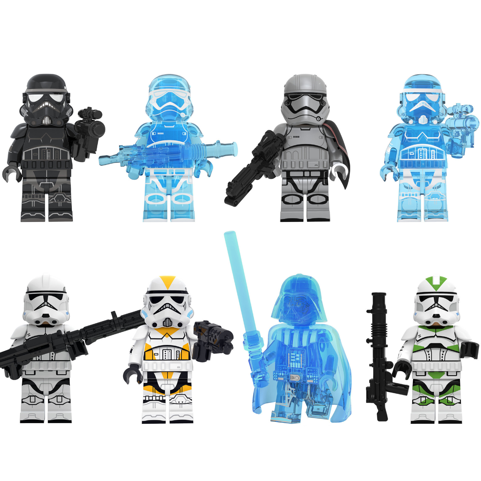 (Soldier B) Star War Soldier Mini Figures Toy Set Military Building Blocks with Weapons Role Play for Imaginative War Games for Kids 